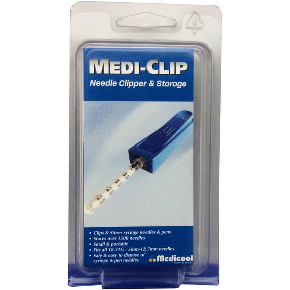 Medicool Medi-Clip Syringe Clip and Storage Snip off and Dispose of Needles (Holds 1500 Needles)