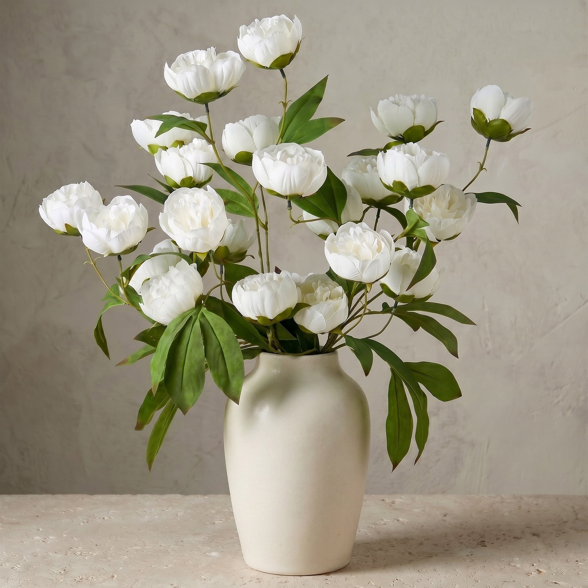 DAKIMOE 6 Pcs Artificial Peony Flowers 27" Silk Faux Peonies Stems for Wedding Home DIY Decor