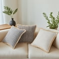 thumbnail image 5 of Unique Bargains Set of 2 Boho Soft Square Throw Pillow Covers for Couch Dark Grey, 5 of 7