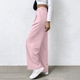 thumbnail image 6 of Wide Leg Pants for Women High Waisted Solid Color Dress Pants Double Pocket Fitness Casual Suit Office Pants Business Casual Flowy Work Palazzo Pants, 6 of 9