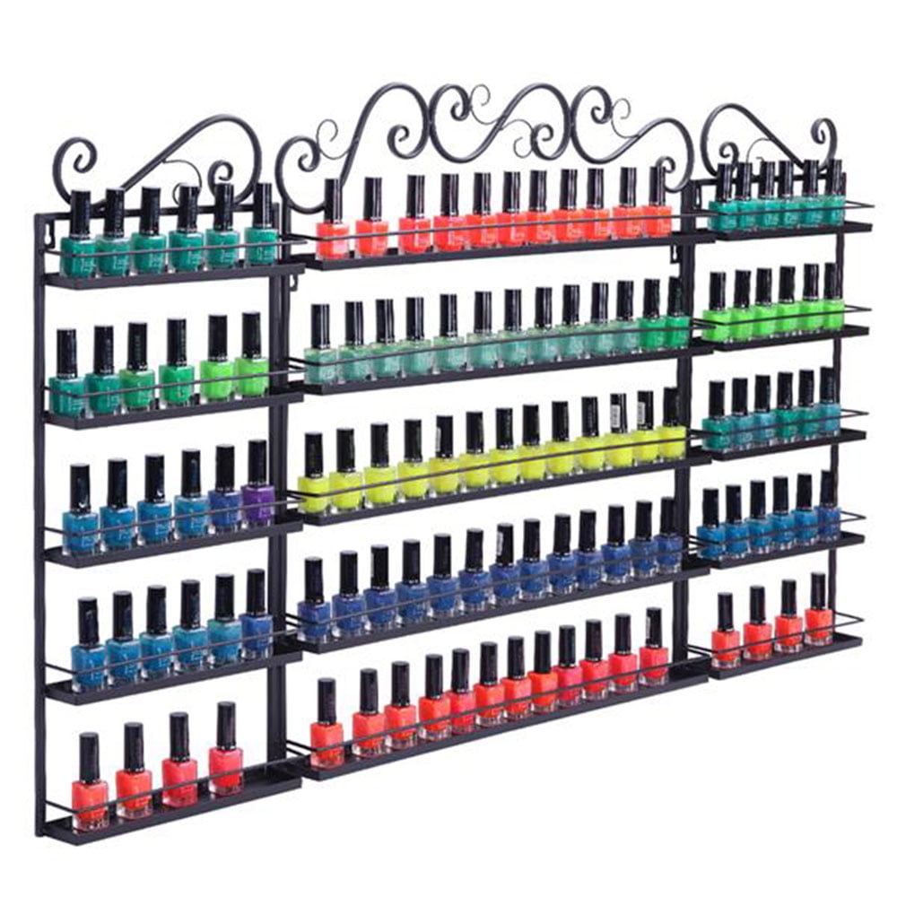 Home Nail Polish Racks,5 Tier Metal Nail Polish Display Organizer Wall