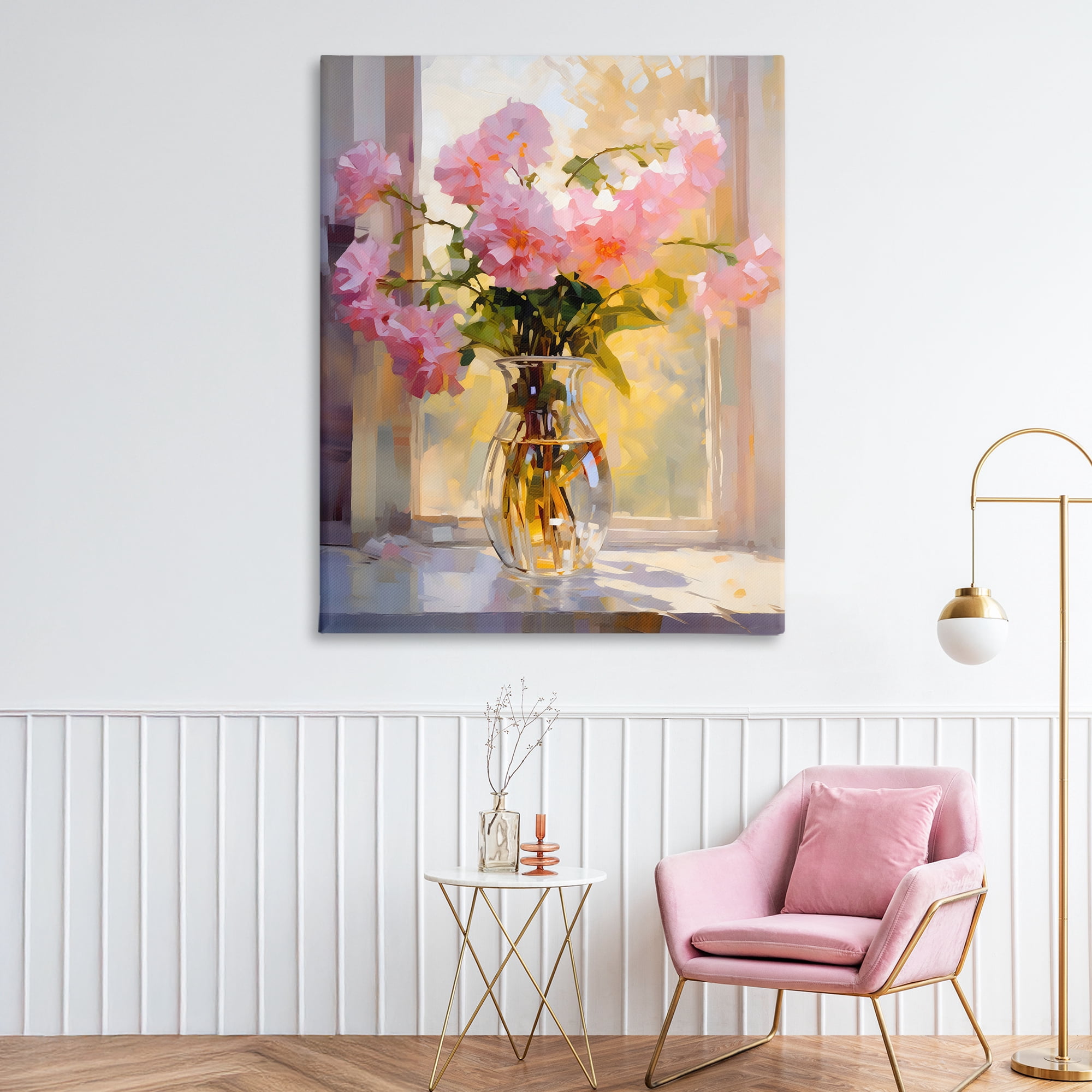 Stupell Industries Pink Flowers in Sunlit Vase Canvas Wall Art, design by Creative Studio