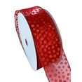 thumbnail image 5 of Red Glitter Polka Dots Ribbon- 2 1/2" x 50 Yards, Wired Edge Sheer Ribbon, Easter, Wreath, Wedding, Reception, Presents, Gift Basket, Christmas, Valentine's Day, 5 of 5