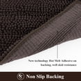thumbnail image 4 of Ileading Ultra Soft Bathroom Rug Set 3 Pieces, Non Slip Thick Chenille Striped Bath Mat, Absorbent Plush Shaggy Bath Rugs for Bathroom, Brown, 4 of 8