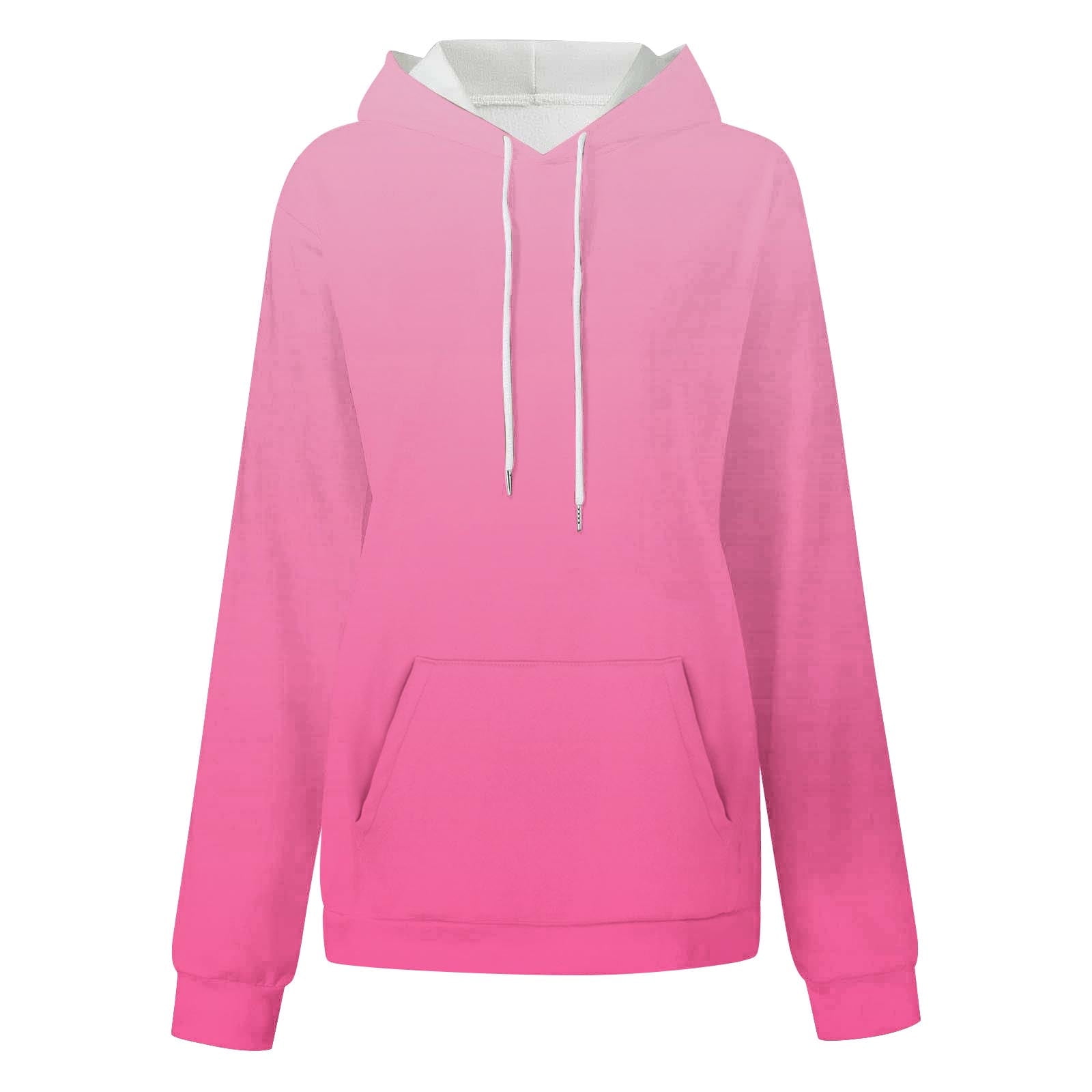 Womens Hoodies with Pockets, Long Sleeve Pullover for Women Fall Fashion Ombre Tie Dye Drawstring Hooded Crewneck Sweatshirts S-2XL