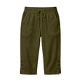 thumbnail image 7 of Vhkiploz Summer Capris For Women's Workwear Outwear Trousers With Pockets Solid Joggers Pants With Drawstring Waist, 7 of 7