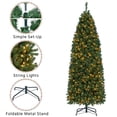 thumbnail image 4 of Easyfashion Clear Prelit Green Hinged Spruce Pencil Artificial Christmas Tree, 6', 4 of 12