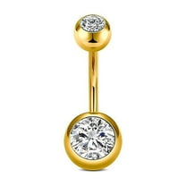 Lightweight Titanium Navel Ring – Silver Belly Button Jewelry with Ball (0.2 0.32in, 1 Piece)