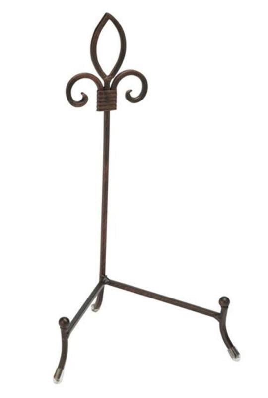 Tripar York Brown Metal Table Top Small Stand for One Bowl 10.85" Platter 