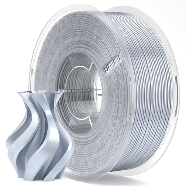Filamento para impresora 3D ELEGOO Silk PLA, 1,75 mm, gris plateado, 1 kg