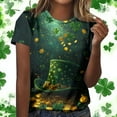thumbnail image 4 of Erwazi St Patricks Day Womens Short Sleeve T-Shirts Crewneck Clover Cute Graphic Tee Tops, 4 of 7