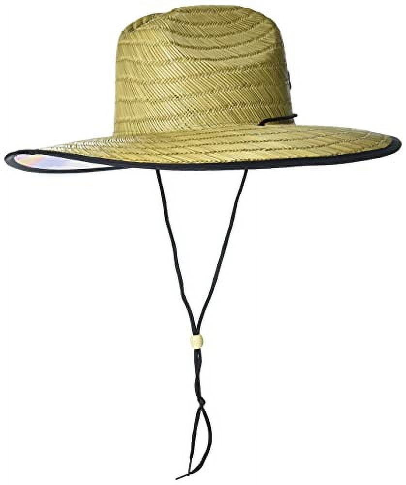 HUK Men's Camo Patch Straw Wide Brim Fishing Hat + Sun Protection,  Americana, 1 
