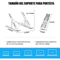 thumbnail image 3 of Soporte para Laptop Aluminio, Base para Laptop con 6 Niveles de Altura Ajustable, Diseño Antideslizante y Ventilado, Soporte para Computadora, Compatible con MacBook, Dell, HP, 10-15,6 Pulgadas, 3 of 5