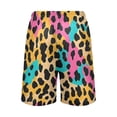 thumbnail image 3 of Men's Pajama Shorts Bottoms with Pockets Soft Lightweight Lounge Sleep Wear Soft Color Leopard Print, 3 of 6