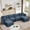 Blue, variant on Modular Sectional Sofa, 102 Inch L Shaped Couch Set for Living Room, 3-Seater Comfy Cloud Couches with Movable Ottoman, DIY Combination, Chenille, Green
