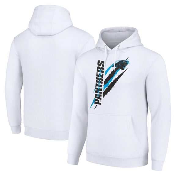 Unisex Starter White Carolina Panthers Color Scratch Fleece Pullover Hoodie