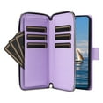 thumbnail image 6 of Allytechgroup Galaxy S25 Edge Wallet Case with Zipper Pocket & Cards Slots, Crossbody Lanyard + Hand Strap Stand Shockproof PU Leather Flip Cover Phone Case for Samsung Galaxy S25 Edge, Purple, 6 of 7