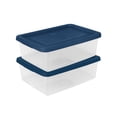 thumbnail image 7 of Sterilite 12 Qt Storage Boxes, Clear Plastic Containers with Snap Lids, Set of 24, Blue, 7 of 7