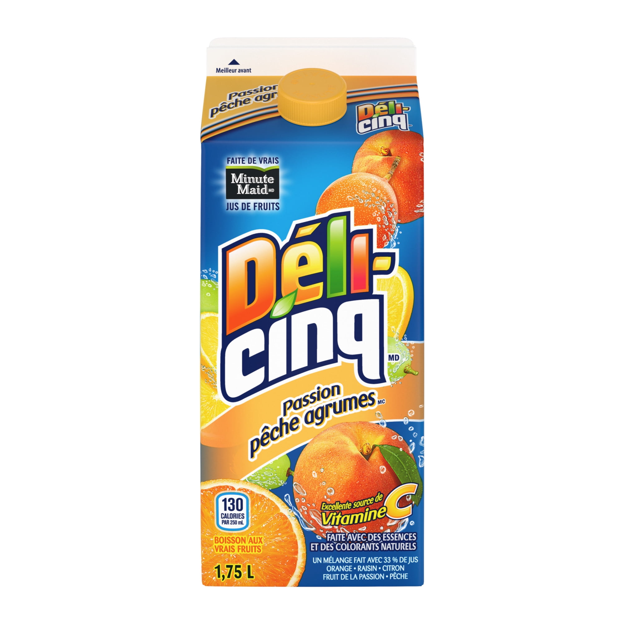 Five Alive Passionate Peach Citrus Gable top, 1.75 Liters, 1.75 x L