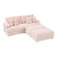 thumbnail image 7 of 88.58" Corduroy Sofa,Extra Deep Seat Couch with Double Storage & Pillows,Comfy Upholstered Oversized Loveseat Sofa Couch for Living Room,Office,Pink, 7 of 7