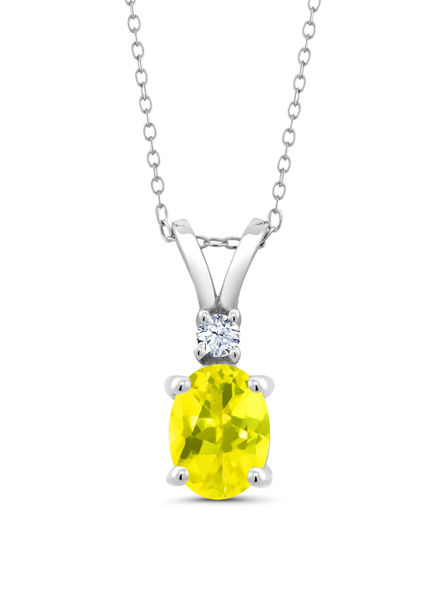 Gem Stone King 1.61 Ct Oval Canary Mystic Topaz 925 Sterling Silver