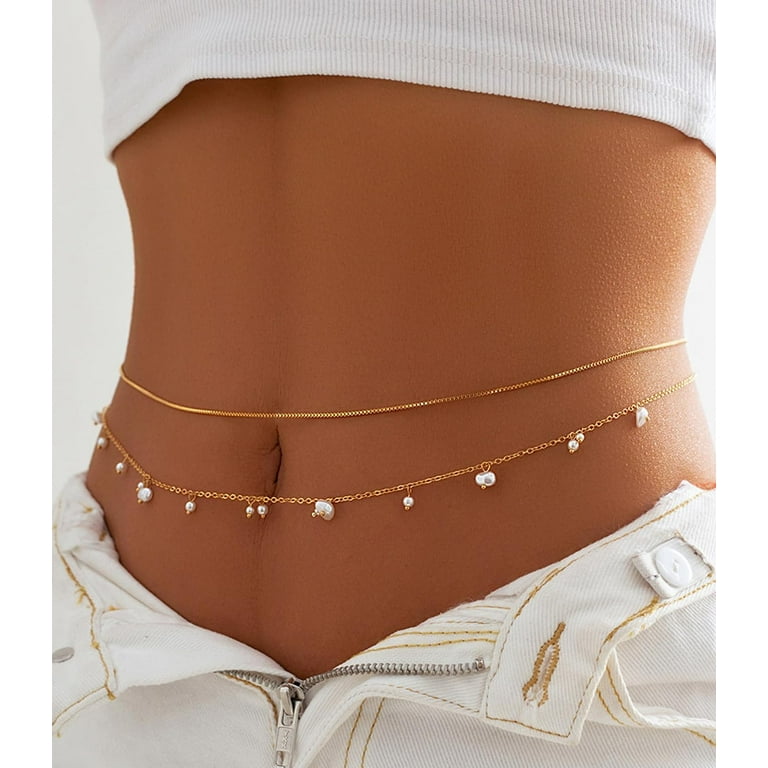 Briana Williams 14K Gold Plated Body Chains-Dainty Boho Layered