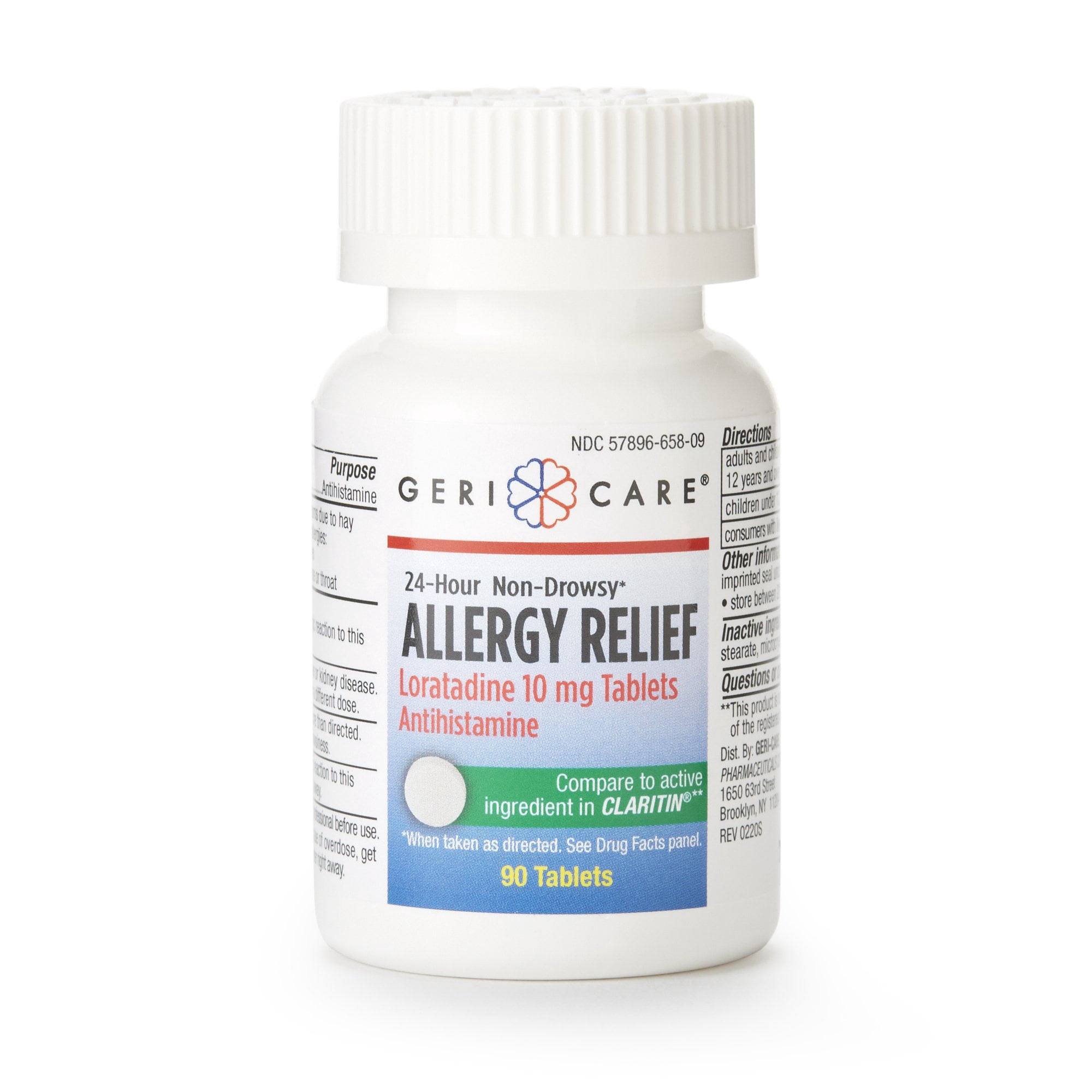 Geri-Care Loratadine Allergy Relief Tablets, 24 Hour Non-Drowsy, 10 mg, 90 Ct