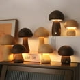 thumbnail image 1 of Wooden Mushroom Lamp - Light Brown (Small), 1 of 9