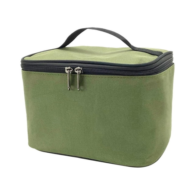 Bolsa de almacenamiento para exteriores, organizador de utensilios de cocina, estuche de transporte, bolsa para botellas de condimentos, estufa Verde