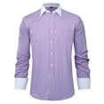 thumbnail image 5 of AZoiNM Men's French Cuff Dress Shirt Slim Fit Long Sleeve Business Casual Polyester, 5 of 10
