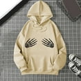 thumbnail image 3 of Funny Halloween Skeleton Hoodies for Women Casual Oversized Hooded Sweatshirt with Pockets Pullover Tops, 3 of 4