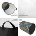 thumbnail image 2 of Sikiie Round Mandala Print Round Dirty Clothes Basket, Waterproof Standing Foldable Storage Basket, for Laundry Room, Bedroom, Bathroom Storage-Small, 2 of 6