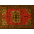 thumbnail image 1 of Ahgly Company Machine Washable Indoor Rectangle Medallion Yellow Traditional Area Rugs, 7' x 9', 1 of 4
