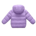 thumbnail image 3 of Iaqnaocc Girls Winter Coat Lightweight Sherpa Fleece Down Coats Warm Size 7 Hooded Down Outwear Casual Zip Up Outerwear Girls Puffer Jacket Purple 3-4Years, 3 of 4