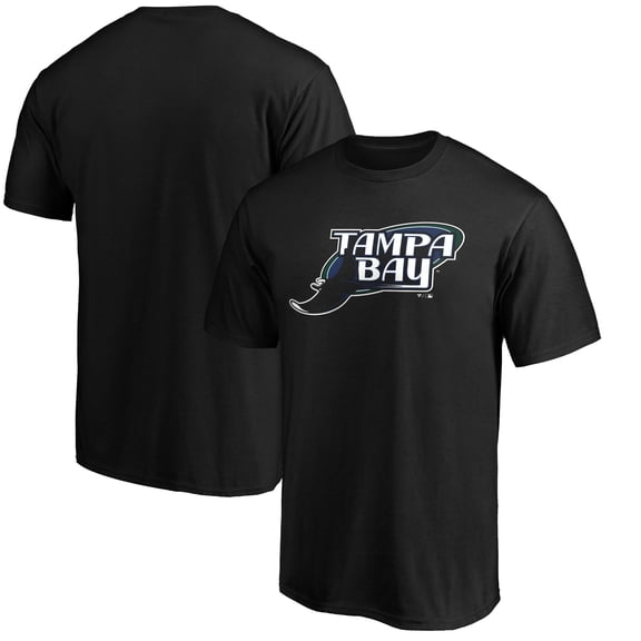 Men's Black Tampa Bay Rays Cooperstown Collection Huntington Logo T-Shirt