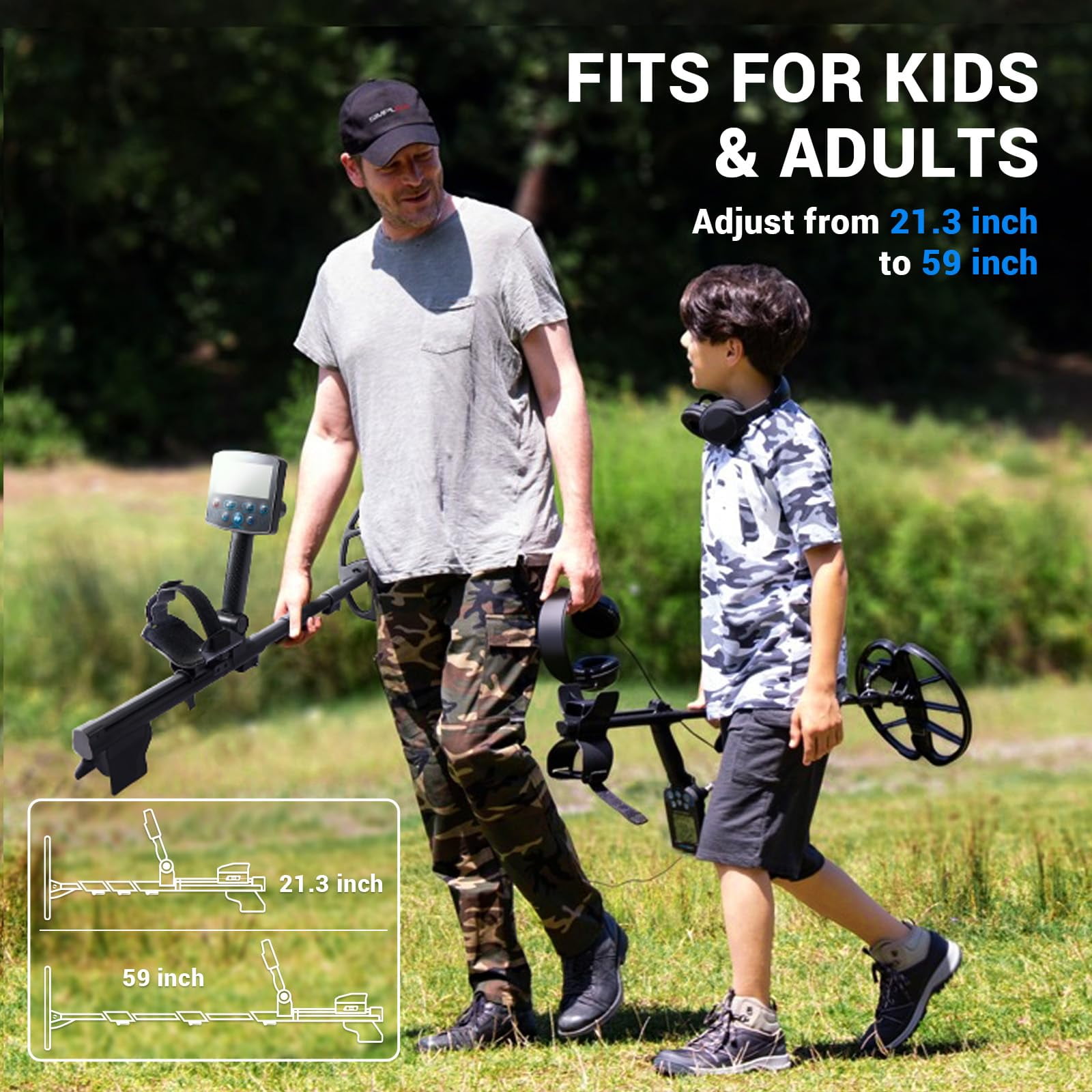 NOVORIK Metal Detector for Adults with 10" Waterproof Coil, LCD Display, Gold Detector with Pinpointer, No Assembly, for Beach & Underwater Use