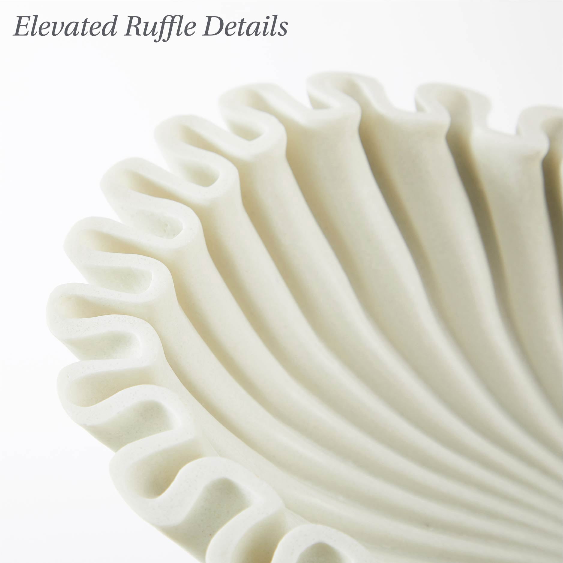 Stylehouse White Resin Fluted Decorative Bowl