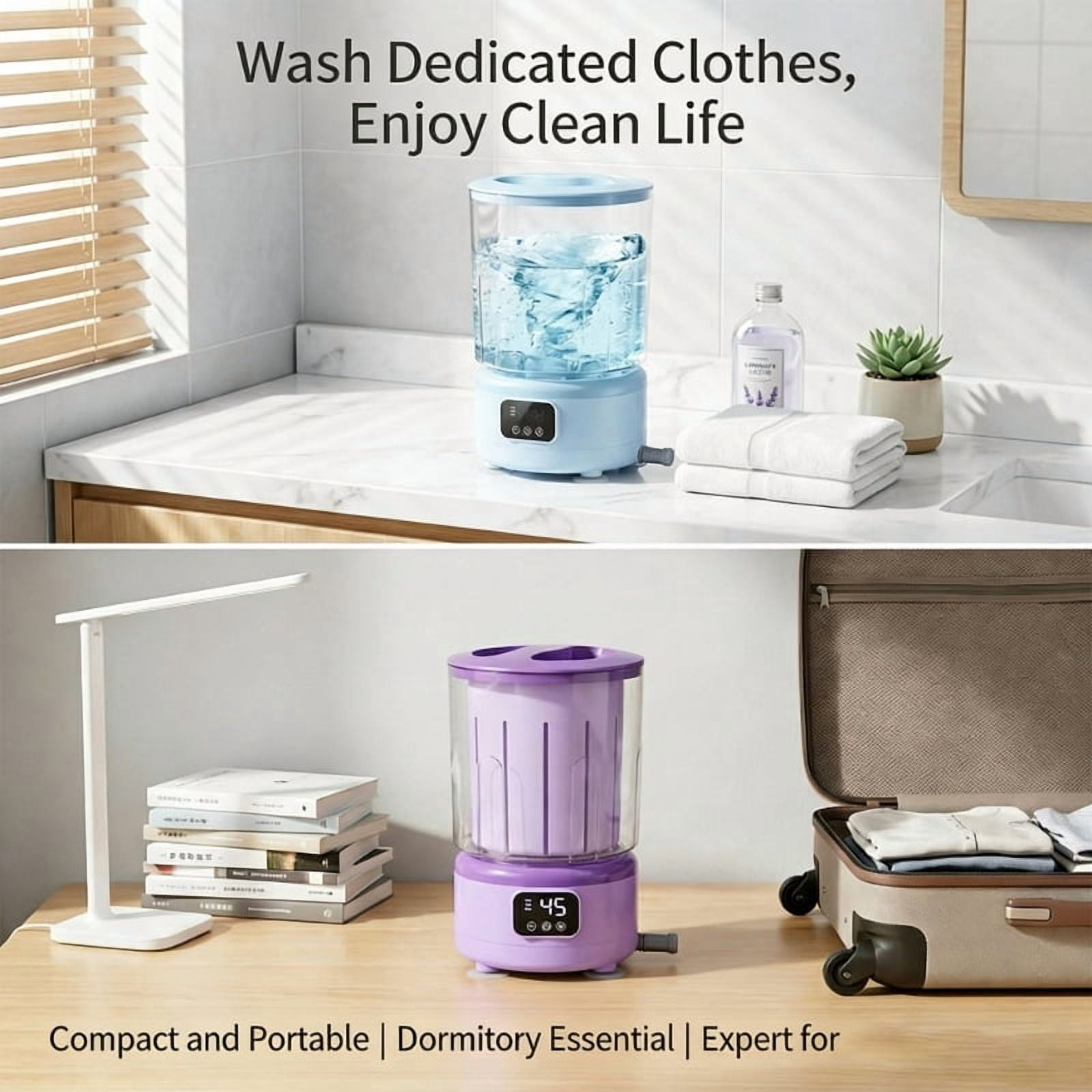 Underwear Washing Machine Rechargeable Small Portable Washing Machine Underwear Baby Clothes Lightweight for Apartment