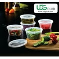 thumbnail image 3 of UEG Club Clear Plastic Stackable Vegetables Food Storage Containers, Plastic Soup Deli Containers with Lids, Meal Prep Containers, (32 oz, 48 Count), 3 of 5