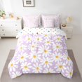 thumbnail image 2 of Homewish Kawaii Groovy Girls Twin Bedding Sets 7-Piece, Rustic Farmhouse Flower Bedding Comforter Set, Dreamy Purple Daisy Reversible Sheet Sets, Luxury Bedroom Decor, 2 of 7
