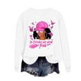 thumbnail image 4 of Uootdi Breast Cancer Awareness Womens Sweatshirt Crew Neck Long Sleeve Cool Girl Print Oversized Womens Tops, 4 of 5