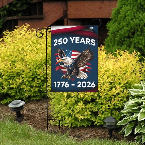 250th Anniversary USA Garden Flag 12x18 - America 250 Outdoor Decor for 4th of July Memorial Day Veterans Day Patriotic Yard Flag