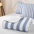 thumbnail image 4 of Meiyoeat Vintage Wide Stripe Twin Quilt Set, Casual Thin Line Twin Coverlet Set, Blue White, 4 of 7