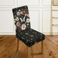 thumbnail image 3 of Xoenoiee Butterfly Daisy Moon Print Stretch Chair Covers for Dining Room, Soft Fit Removable Washable Kitchen Parsons Chair Slipcover Protector, 1 Set, 3 of 7
