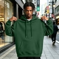 thumbnail image 2 of Men's Hoodie Oversized Solid Color Heavyweight Sweatshirt Casual Athletic Pullover with Pocket,3XL, 2 of 7