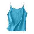 thumbnail image 3 of UOCUFY Linen Tank Tops for Women - Lightweight Loose Fit Gauze Camisole Tops | Sleeveless V Neck Blouse Cotton Casual Shirts for Summer Vacation 2026 (Sky Blue, S), 3 of 6