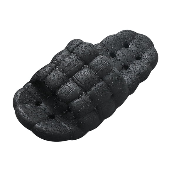 Mens Slippers,Men Slippers Hollow Out Breathable Flat Sole Slippers for Indoor Outdoor Use,Slippers for Men,Black,10