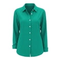 thumbnail image 6 of Ashirexll Long Sleeve Shirts for Women Collared Plaid Print Button Front Fashion Style Long Sleeve Shirt Top, 6 of 6