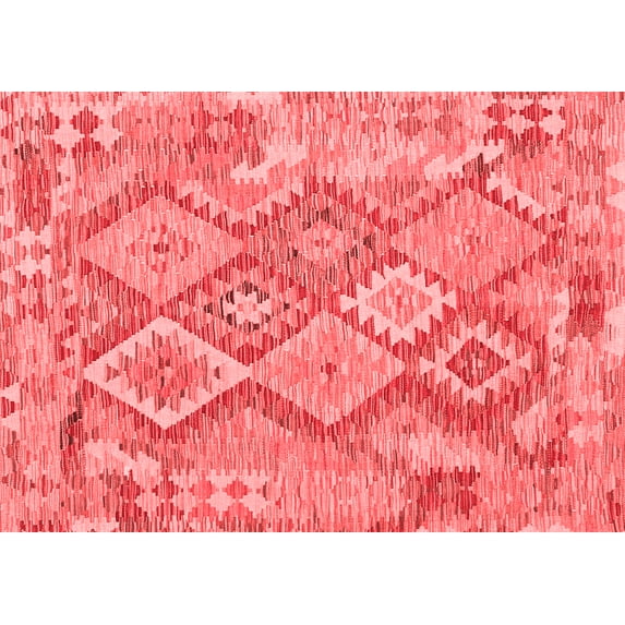 Ahgly Company Indoor Rectangle Abstract Red Contemporary Area Rugs, 2' x 3'