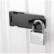thumbnail image 4 of Clip de pestillo para candado, 1 pieza Cierre de puerta Cerrojo de cerradura de puerta Acero inoxidable 4 pulgadas con tornillos Seguridad para gabinete de puerta, Cierre de candado Negro brillar  Electrónica, 4 of 5